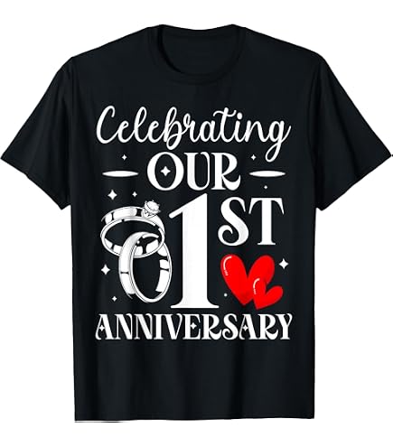Amazon.com: Couples Married 1-Year Funny 1st Wedding Anniversary T